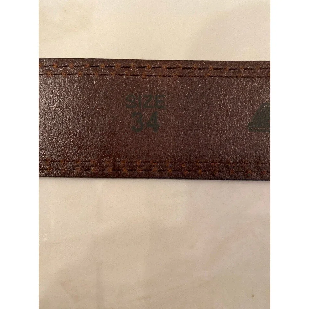 NEW Dickies Leather Men’s Belt Adjustable 34” Brown Gun‎ Metal Buckle Thick